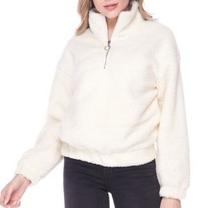 Quarter zip sherpa teddy pullover